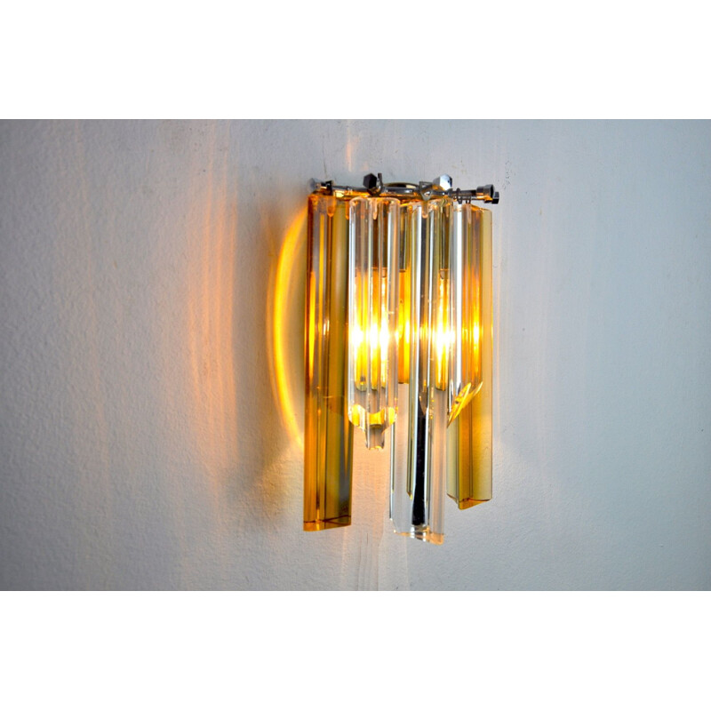 Mid century Venini two-tone wall lamp, Italy 1970s