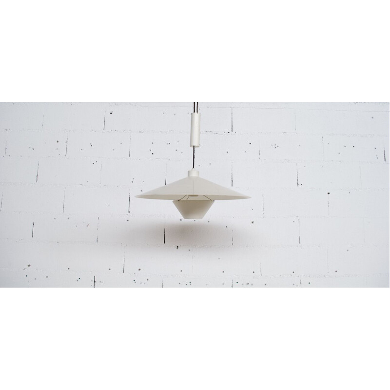 Vintage counterweighted ceiling light in lacquered steel by Florence Knoll for Knoll International, 1968
