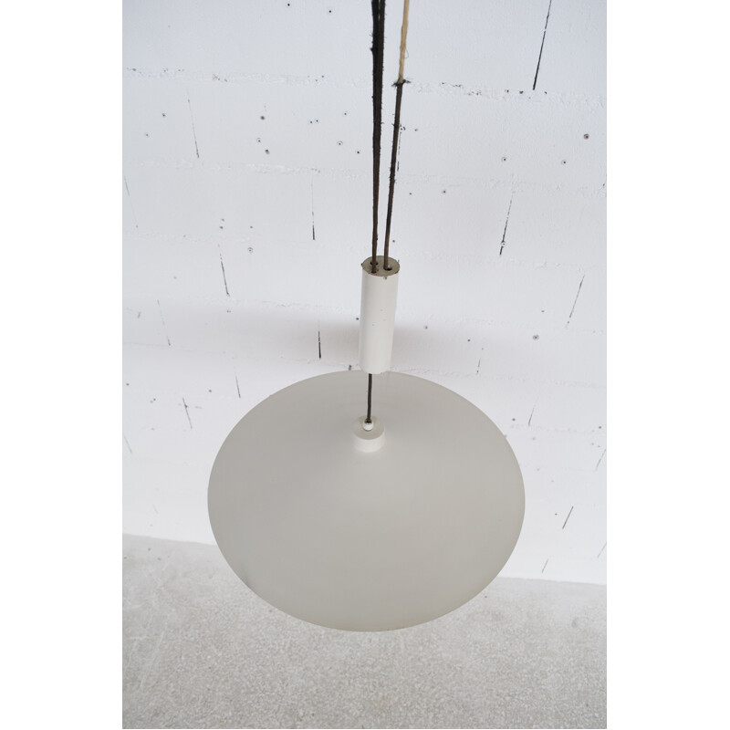 Vintage counterweighted ceiling light in lacquered steel by Florence Knoll for Knoll International, 1968