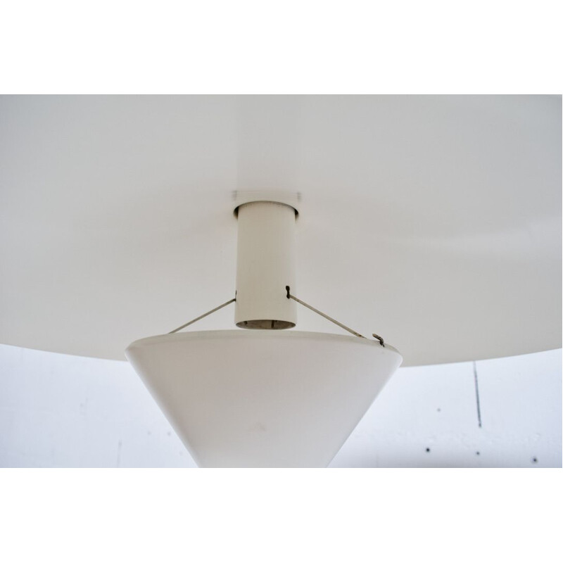 Vintage plafondlamp met contragewicht in gelakt staal van Florence Knoll voor Knoll International, 1968