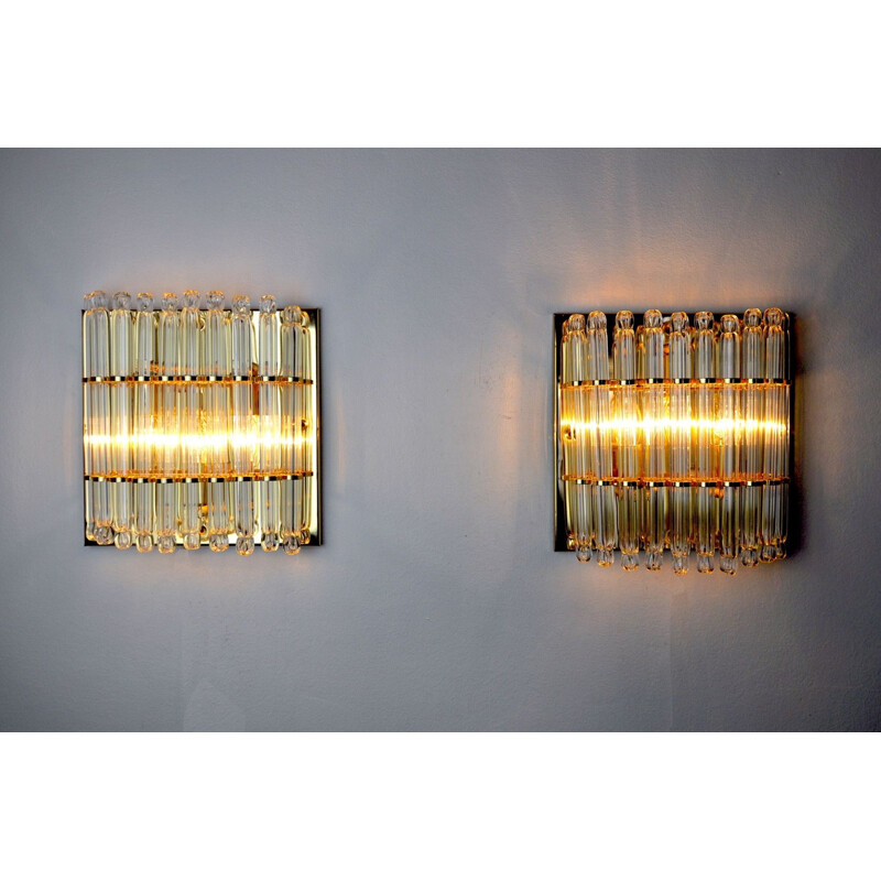 Pair of vintage sconces Venini, Italy 1980s