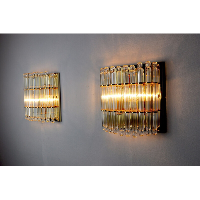 Pair of vintage sconces Venini, Italy 1980s