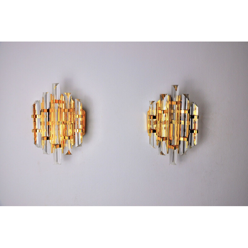 Pair of mid century sconces by Venini, Italy 1970s