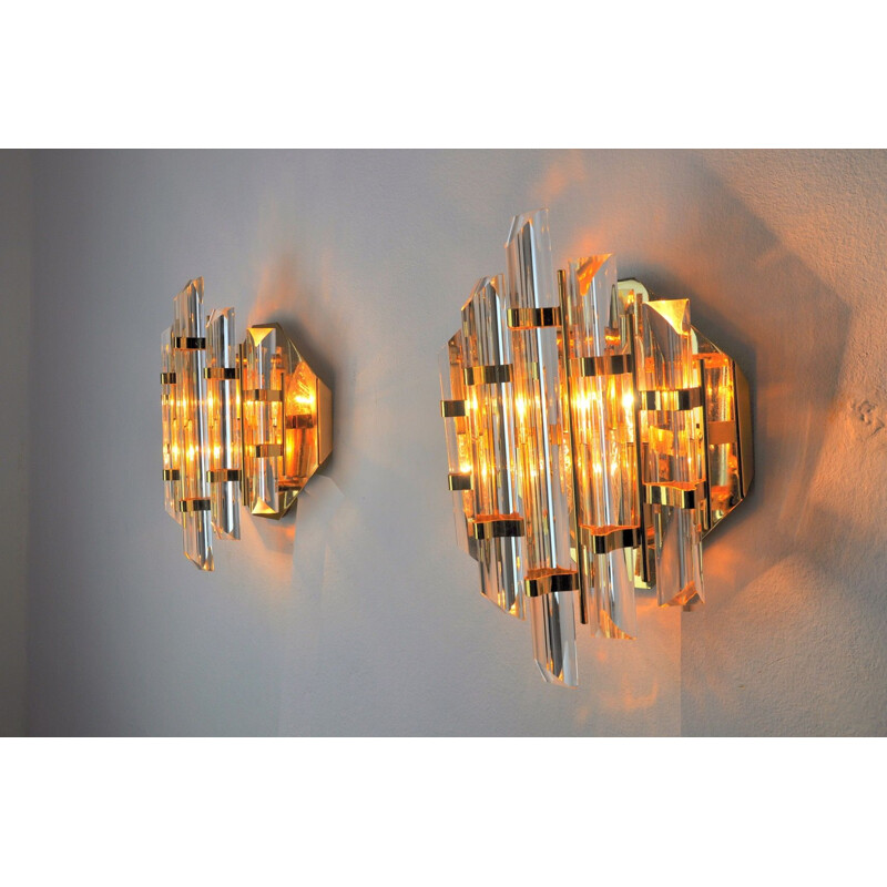 Pair of mid century sconces by Venini, Italy 1970s