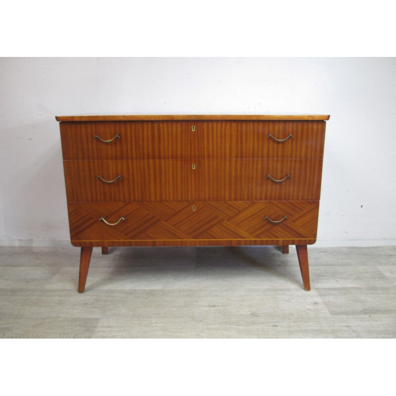 Mid century chest of drawers in mahogany veneerend with 3 drawers, 1960s