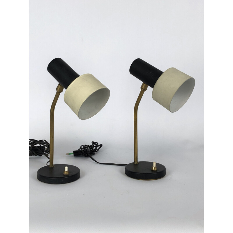 Pair of vintage lamps with adjustable cone, Italy