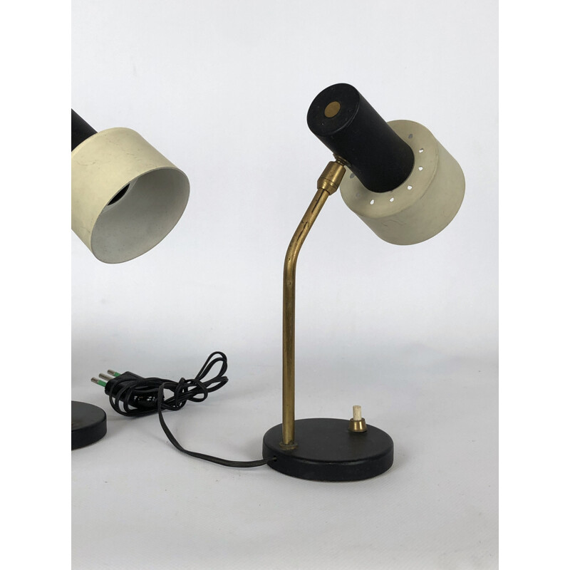 Pair of vintage lamps with adjustable cone, Italy