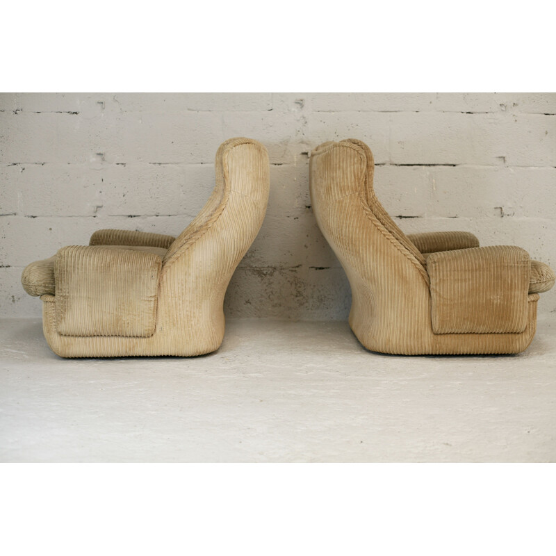 Pair of vintage Airborne armchairs by Michel Cadestin fiberglass, France circa 1970s
