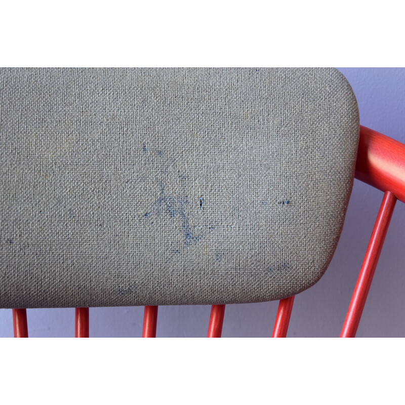 Mid century red circle chair by Yngve Ekström for Swedese, Sweden 1960s