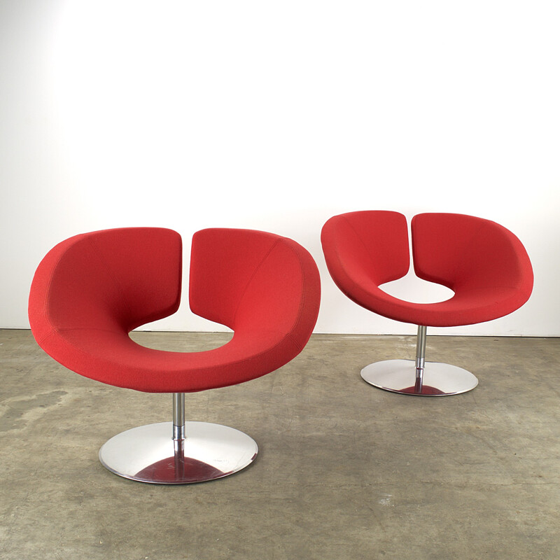 Pair of red "Apollo" armchairs, Patrick NORGUET - 1990s