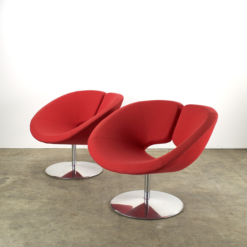 Pair of red "Apollo" armchairs, Patrick NORGUET - 1990s