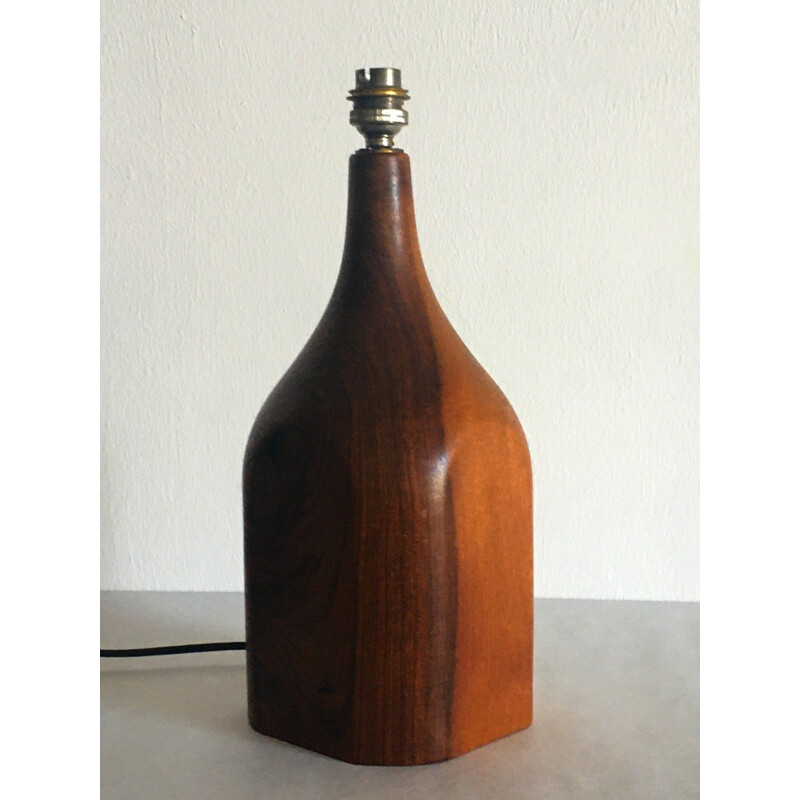 Vintage olive wood lamp 1970