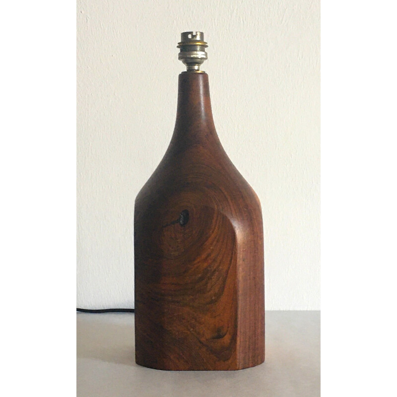 Vintage olive wood lamp 1970