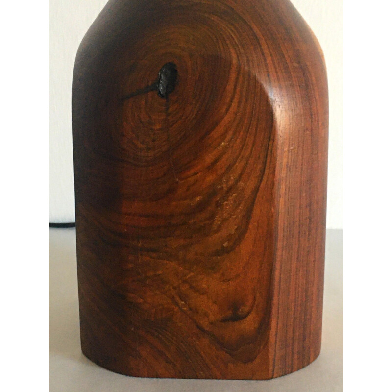 Vintage olive wood lamp 1970