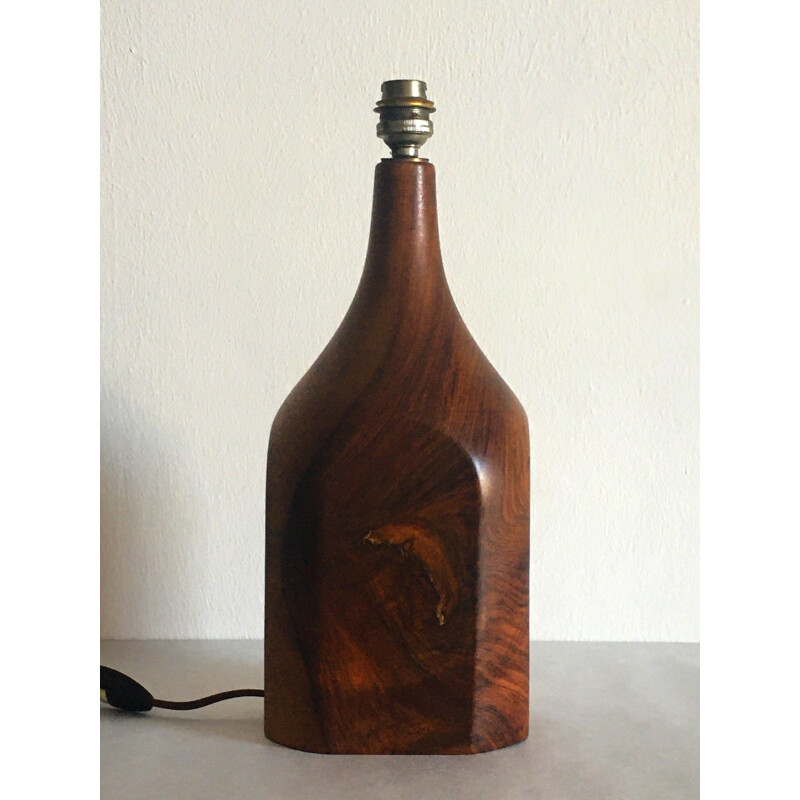 Vintage olive wood lamp 1970