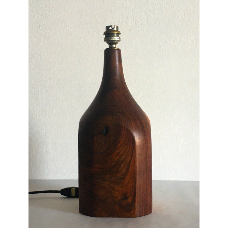 Lampe vintage en bois d'olivier 1970