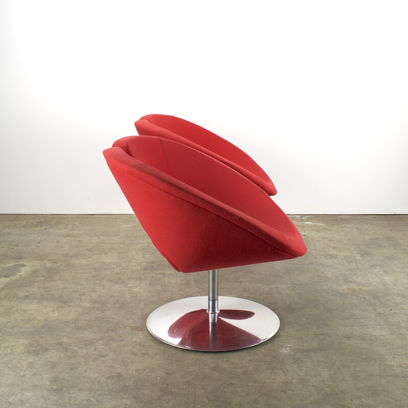 Pair of red "Apollo" armchairs, Patrick NORGUET - 1990s