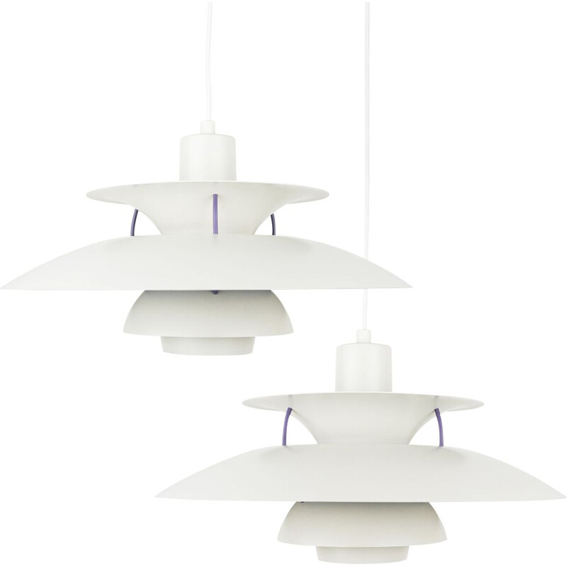 Pair of danish vintage pendant lamps by Poul Henningsen Louis Poulsen, 1958s