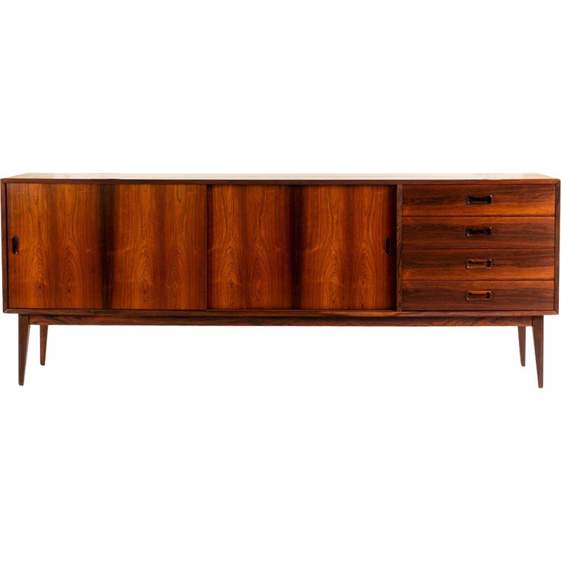 Vintage danish XL rosewood sideboard with sliding doors and drawers, 1960s