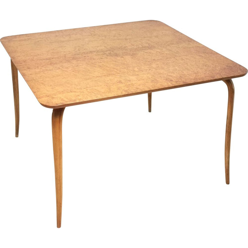 Mesa de centro vintage Annika en arce ojo de perdiz por Bruno Mathsson para Karl Mathsson, Suecia 1960