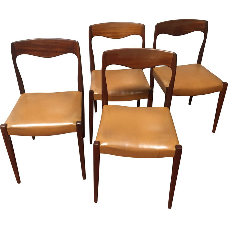 4 vintage rosewood chairs by Niels Otto Moller, circa 1950