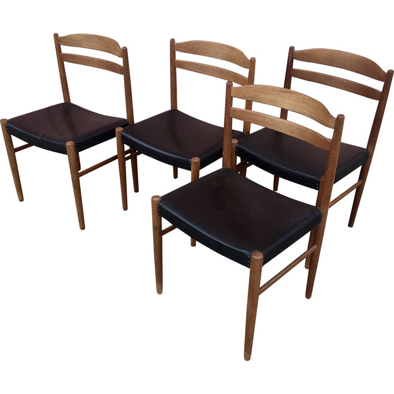 4 chaises vintage de Carl Ekstrom Pour Johanson & Soner, 1960