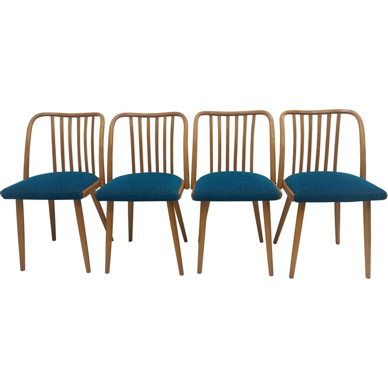 Set of 4 vintage beechwood chairs by Antonín Šuman for Ton Bystřice pod Hostýnem, Czechoslovakia 1960