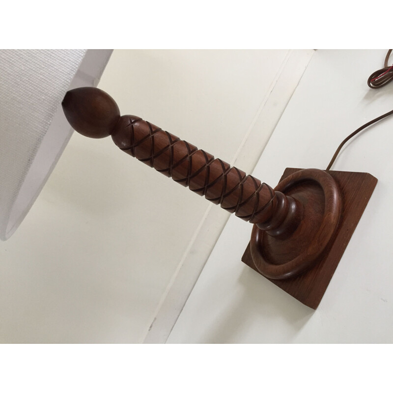 Scandinavian rosewood vintage lamp design 60, 1960s