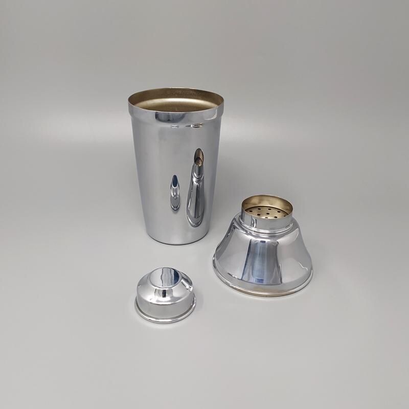 Vintage ALFRA cocktail shaker by Carlo Alessi in Stainless Steel,  Italy 1950s