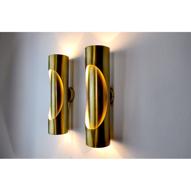 Pair of mid century tubular sconces by Raak, 1970s