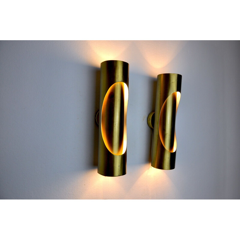 Pair of mid century tubular sconces by Raak, 1970s