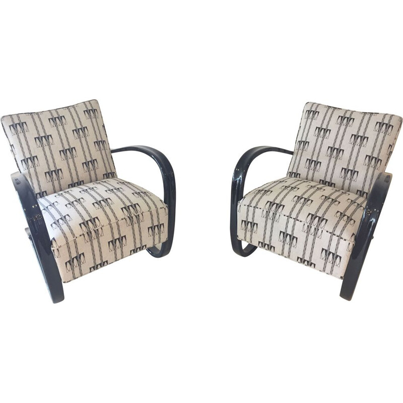 Pair of mid century armchairs H269 by Jindrich Halabala, 1930s