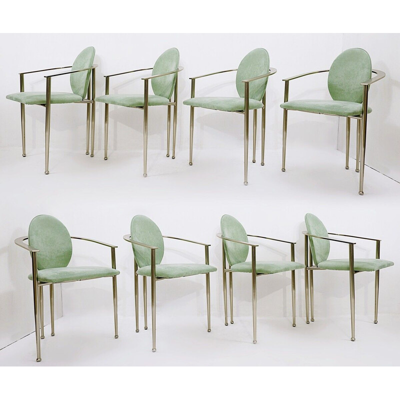 8 vintage dining chairs by Philippe Starck for Belgo Chrom