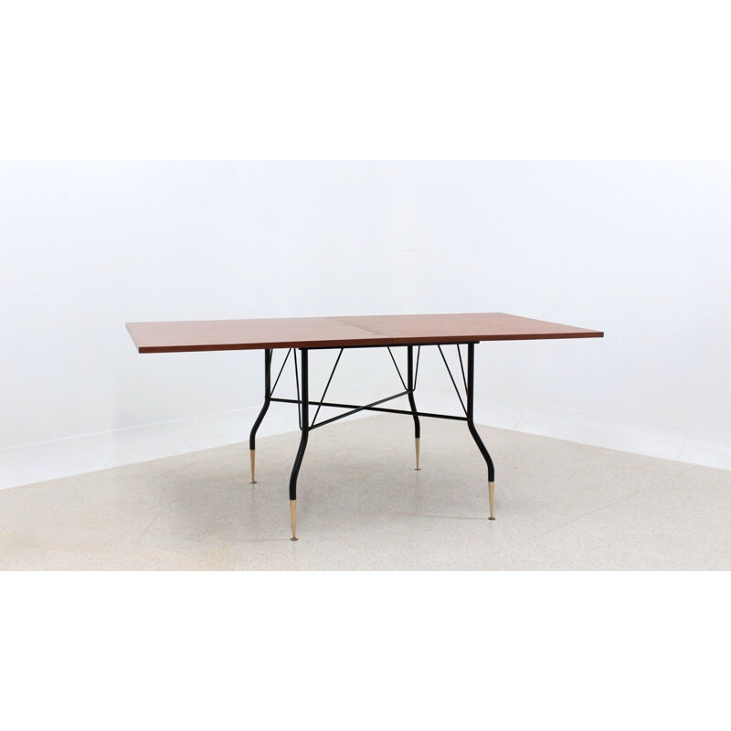 Mid century folding teak dining table by GALIMBERTI, 1950s