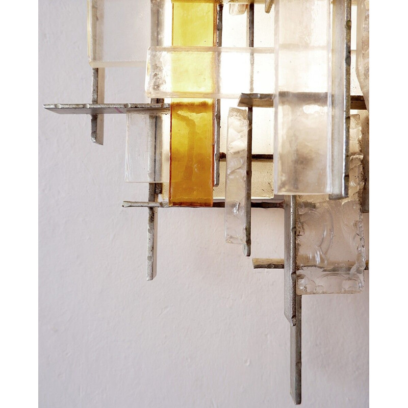 Vintage brutalist wall lights by Poliarte, Italy 1960s