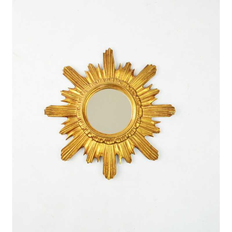 Miroir vintage en forme de soleil, Italie 1960