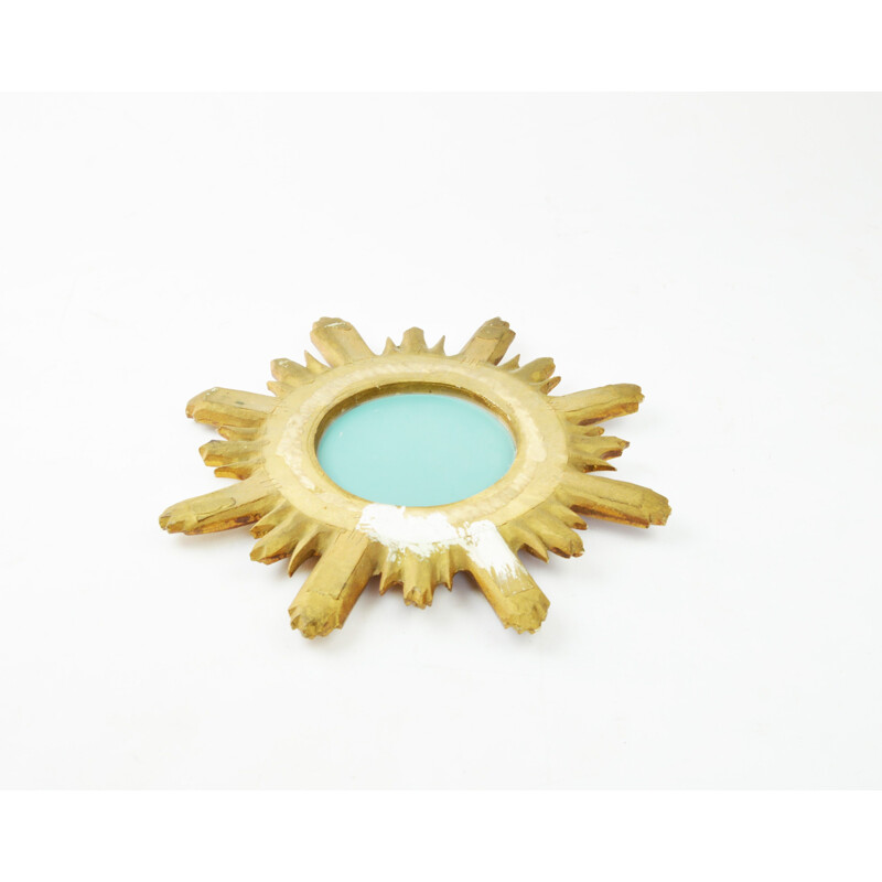 Miroir vintage en forme de soleil, Italie 1960