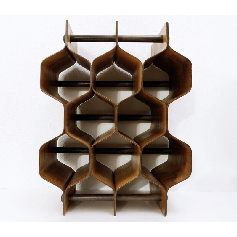 Vintage sculptural wine rack by Torsten Johansson for AB Formtra, Sweden