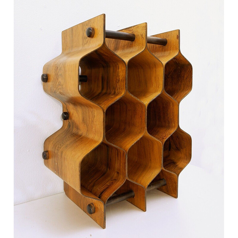 Vintage sculptural wine rack by Torsten Johansson for AB Formtra, Sweden