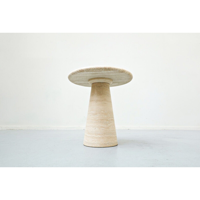 Pair of mid-century travertine side tables, Italy 1970s