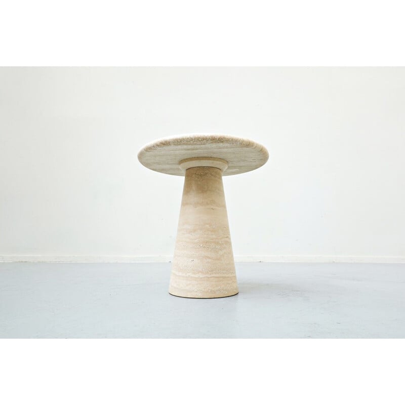 Pair of mid-century travertine side tables, Italy 1970s