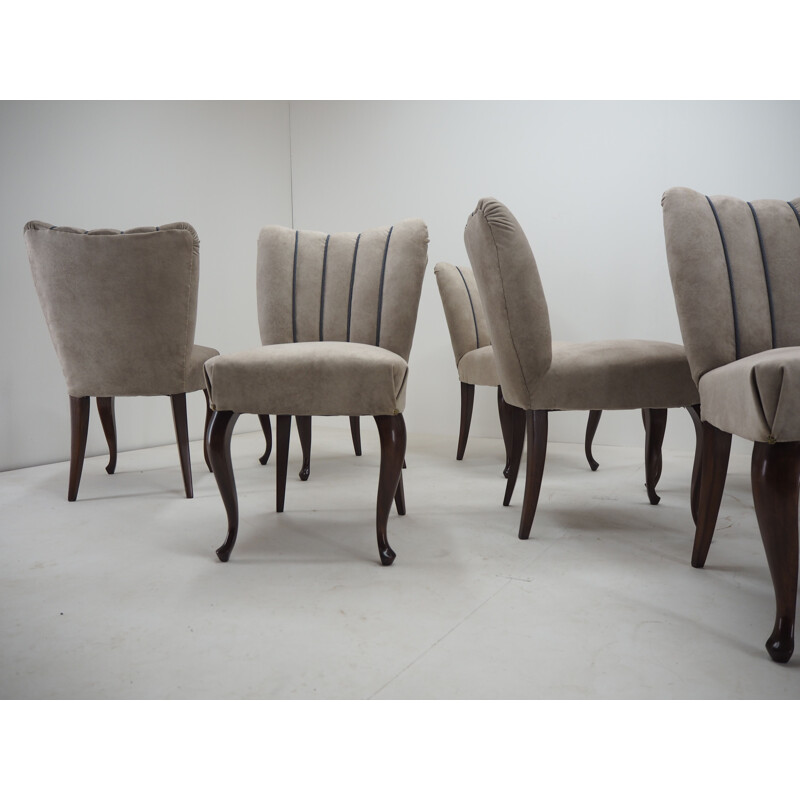 10 vintage dining chairs ,Czechoslovakia 1920s