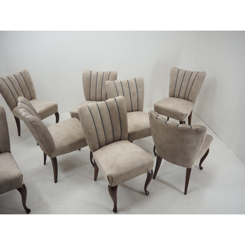 10 vintage dining chairs ,Czechoslovakia 1920s