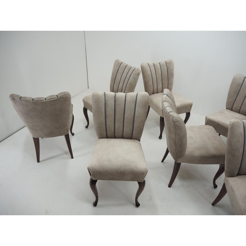10 vintage dining chairs ,Czechoslovakia 1920s