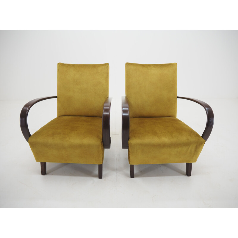 Pair of vintage armchairs by Jindrich Halabala, Czechoslovakia 1950