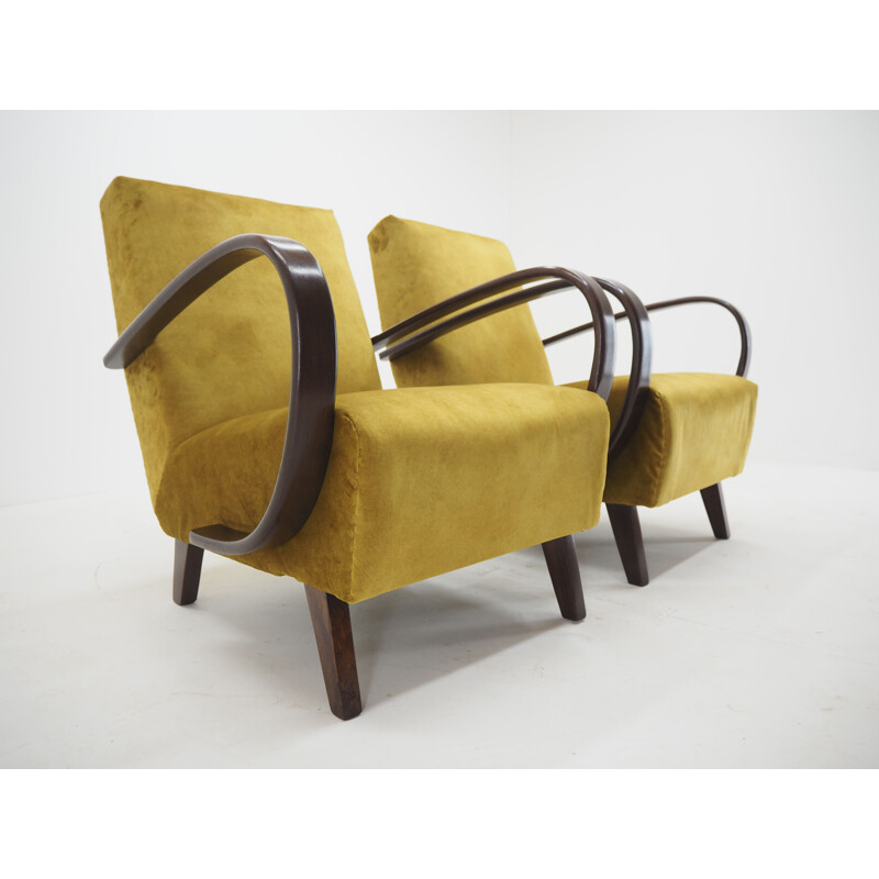 Pair of vintage armchairs by Jindrich Halabala, Czechoslovakia 1950