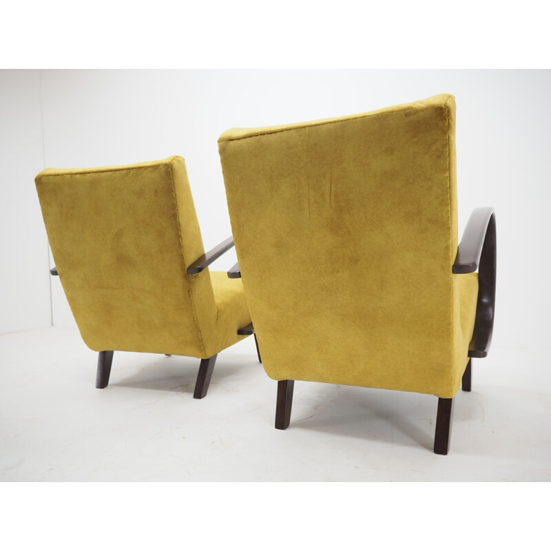 Pair of vintage armchairs by Jindrich Halabala, Czechoslovakia 1950