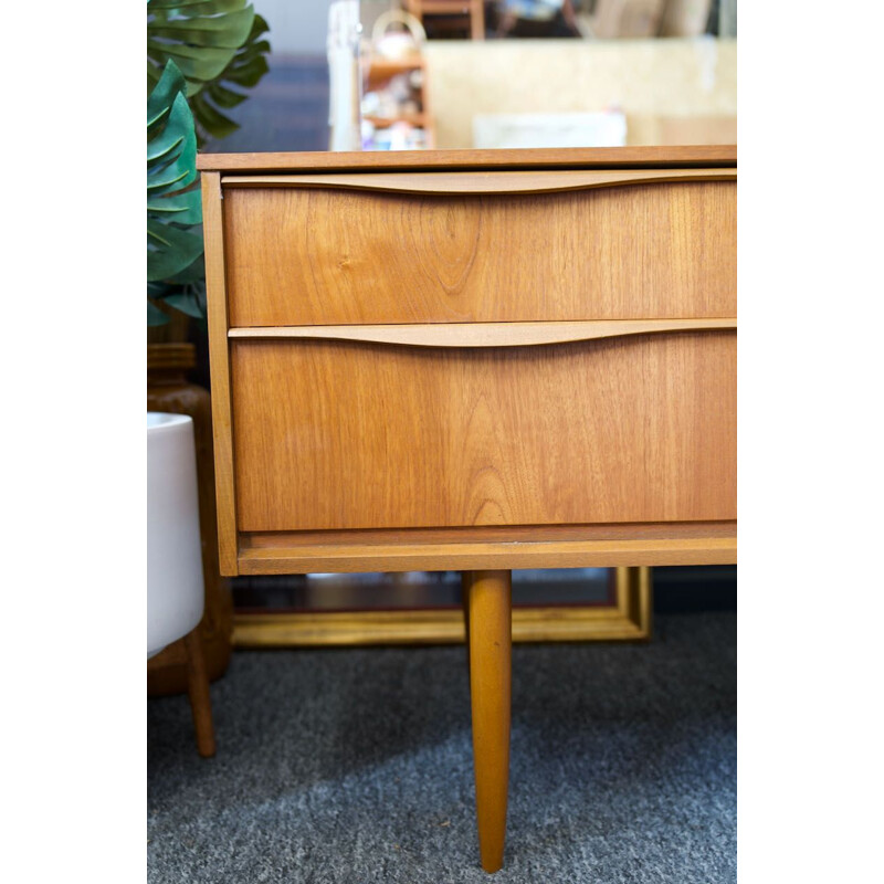Mid century Austinsuite teak dressing table or sideboard drawers with mirror, London 1960s