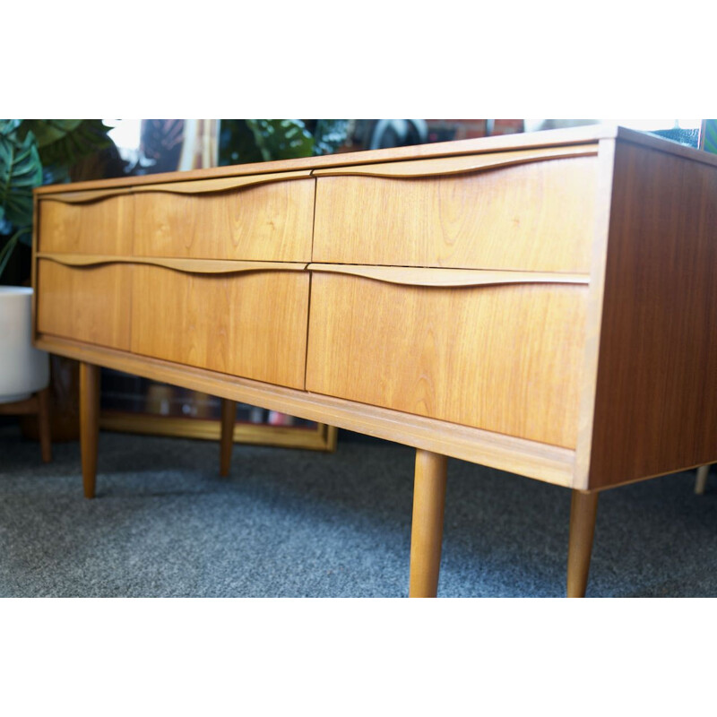 Mid century Austinsuite teak dressing table or sideboard drawers with mirror, London 1960s