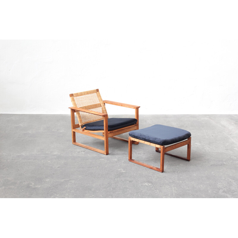 Vintage lounge chair with ottoman by Børge Mogensen for Fredericia, Denmark 1960s